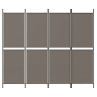 Divisorio a 4 Pannelli Antracite 200x180 cm Tessuto cod mxl 64308