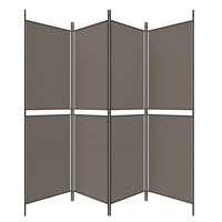Divisorio a 4 Pannelli Antracite 200x180 cm Tessuto cod mxl 64308