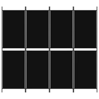 Divisorio a 4 Pannelli Nero 200x180 cm in Tessuto cod mxl 73554