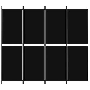 Divisorio a 4 Pannelli Nero 200x180 cm in Tessuto cod mxl 73554