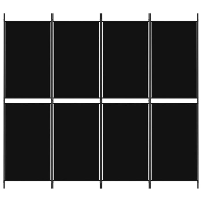 Divisorio a 4 Pannelli Nero 200x180 cm in Tessuto cod mxl 73554