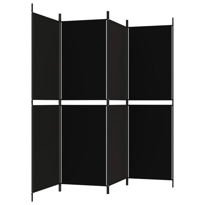 Divisorio a 4 Pannelli Nero 200x180 cm in Tessuto cod mxl 73554