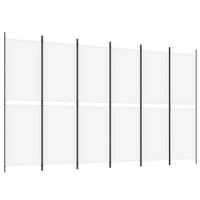 Divisorio a 6 Pannelli-Set di 6 pannelli Paravento Bianco 300 x 180 cm Tessuto