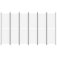 Divisorio a 6 Pannelli-Set di 6 pannelli Paravento Bianco 300 x 180 cm Tessuto