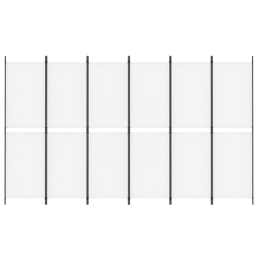 Divisorio a 6 Pannelli-Set di 6 pannelli Paravento Bianco 300 x 180 cm Tessuto