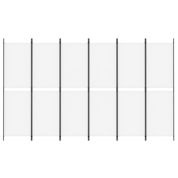 Divisorio a 6 Pannelli Bianco 300 x 180 cm Tessuto 350222