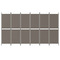 Divisorio a 6 Pannelli Antracite 300 x 180 cm Tessuto 350224