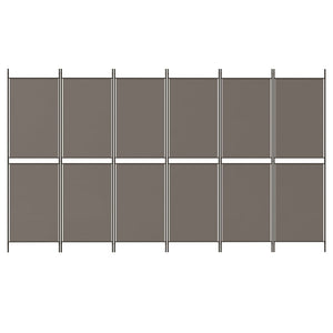 Divisorio a 6 Pannelli Antracite 300 x 180 cm Tessuto 350224