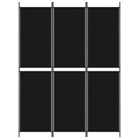 Divisorio a 3 Pannelli Nero 150x200 cm in Tessuto 350229