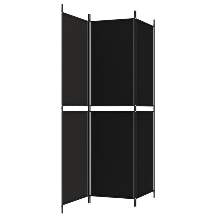 Divisorio a 3 Pannelli Nero 150x200 cm in Tessuto 350229