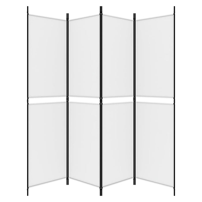Divisorio a 4 Pannelli Bianco 200x200 cm Tessuto 350230