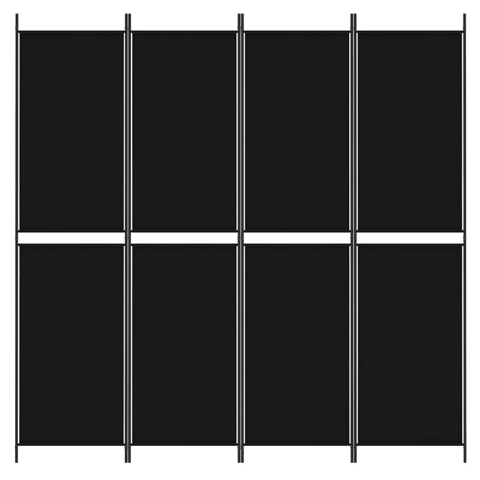 Divisorio a 4 Pannelli Nero 200x200 cm in Tessuto 350233