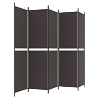 Divisorio a 5 Pannelli Marrone 250x200 cm in Tessuto 350235