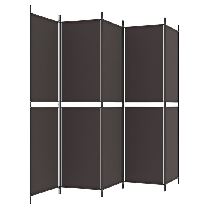 Divisorio a 5 Pannelli Marrone 250x200 cm in Tessuto 350235