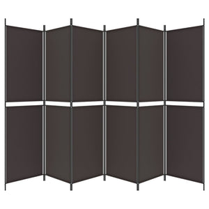 Divisorio a 6 Pannelli Marrone 300x200 cm in Tessuto 350239