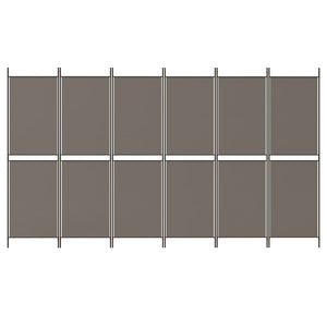 Divisorio a 6 Pannelli Antracite 300x200 cm Tessuto 350240