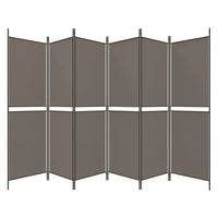 Divisorio a 6 Pannelli Antracite 300x200 cm Tessuto 350240