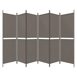Divisorio a 6 Pannelli Antracite 300x200 cm Tessuto 350240