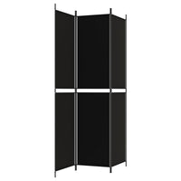 Divisorio a 3 Pannelli Nero 150x220 cm in Tessuto 350245