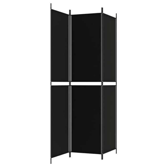 Divisorio a 3 Pannelli Nero 150x220 cm in Tessuto 350245