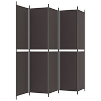 Divisorio a 5 Pannelli Marrone 250x220 cm in Tessuto 350251