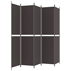 Divisorio a 5 Pannelli Marrone 250x220 cm in Tessuto 350251