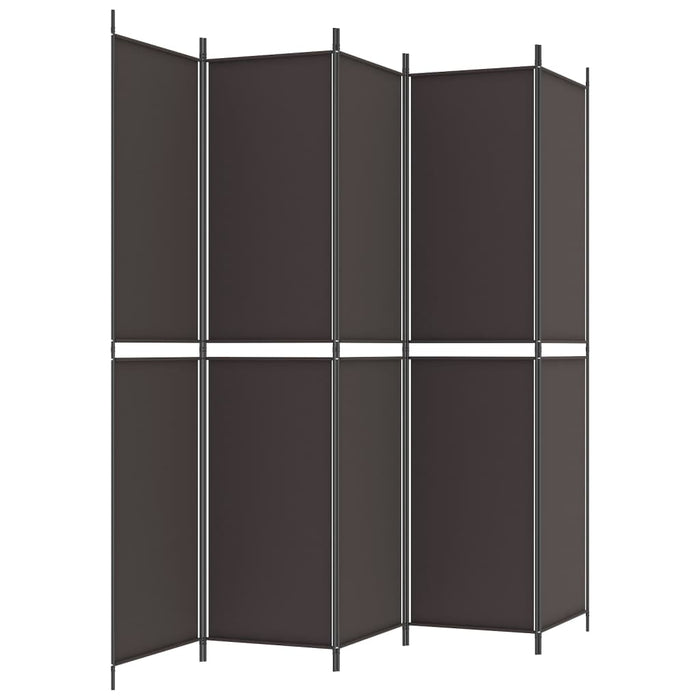 Divisorio a 5 Pannelli Marrone 250x220 cm in Tessuto 350251