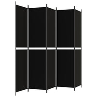 Divisorio 5 Pannelli Nero 250x220 cm Tessuto 350253