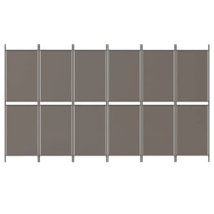 Divisorio a 6 Pannelli Antracite 300x220 cm Tessuto cod mxl 69512