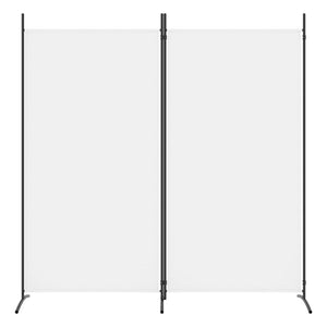 Divisorio a 2 Pannelli-Set di 2 pannelli Paravento Bianco 175x180 cm Tessuto