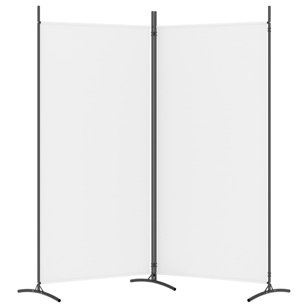 Divisorio a 2 Pannelli-Set di 2 pannelli Paravento Bianco 175x180 cm Tessuto