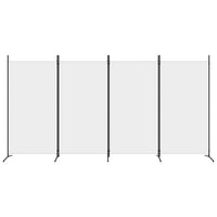 Divisorio a 4 Pannelli-Set di 4 pannelli Paravento Bianco 346x180 cm Tessuto