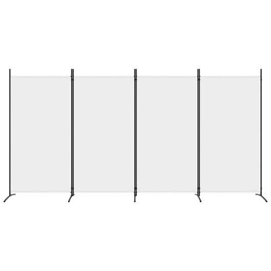 Divisorio a 4 Pannelli-Set di 4 pannelli Paravento Bianco 346x180 cm Tessuto