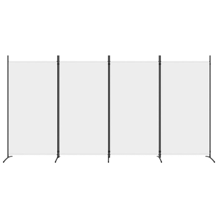 Divisorio a 4 Pannelli-Set di 4 pannelli Paravento Bianco 346x180 cm Tessuto