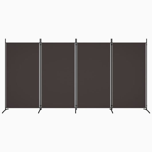 Divisorio a 4 Pannelli-Set di 4 pannelli Paravento Marrone 346x180 cm in Tessuto
