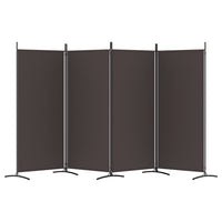Divisorio a 4 Pannelli Marrone 346x180 cm in Tessuto 350263