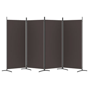 Divisorio a 4 Pannelli Marrone 346x180 cm in Tessuto 350263