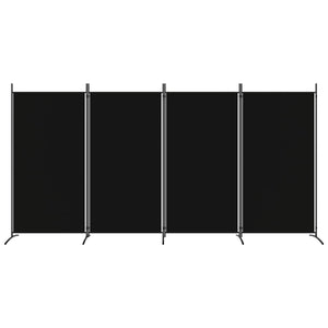 Divisorio a 4 Pannelli Nero 346x180 cm in Tessuto 350265