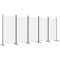 Divisorio a 5 Pannelli-Set di 5 pannelli Paravento Bianco 433x180 cm Tessuto