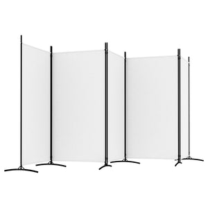Divisorio a 5 Pannelli-Set di 5 pannelli Paravento Bianco 433x180 cm Tessuto