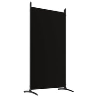 Divisorio a 5 Pannelli-Set di 5 pannelli Paravento Nero 433x180 cm in Tessuto