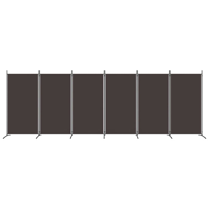 Divisorio a 6 Pannelli Marrone 520x180 cm in Tessuto 350271