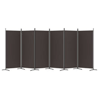 Divisorio a 6 Pannelli Marrone 520x180 cm in Tessuto 350271