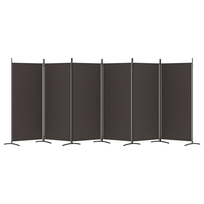 Divisorio a 6 Pannelli Marrone 520x180 cm in Tessuto 350271