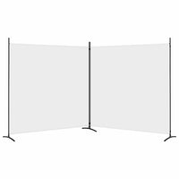Divisorio a 2 Pannelli Bianco 348x180 cm Tessuto 350274
