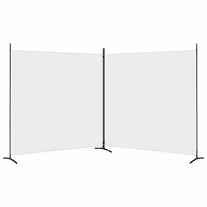 Divisorio a 2 Pannelli Bianco 348x180 cm Tessuto 350274