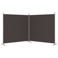 Divisorio a 2 Pannelli Marrone 348x180 cm in Tessuto 350275