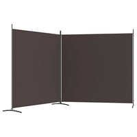 Divisorio a 2 Pannelli Marrone 348x180 cm in Tessuto 350275