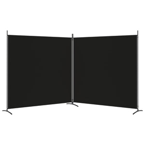 Divisorio a 2 Pannelli Nero 348x180 cm in Tessuto 350277