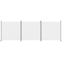 Divisorio a 3 Pannelli-Set di 3 pannelli Paravento bianco 525x180 cm in Tessuto